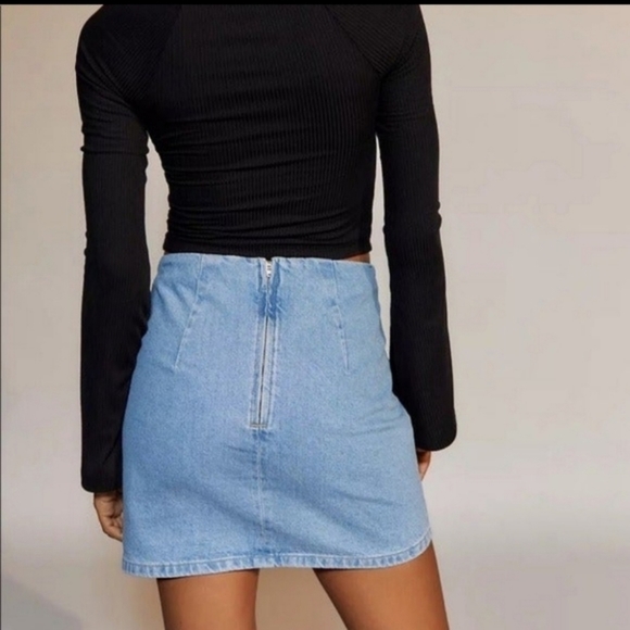 Urban Outfitters BDG Rebecca Lace Up Denim Skirt Size Small High Waist Zip Up - Picture 3 of 11